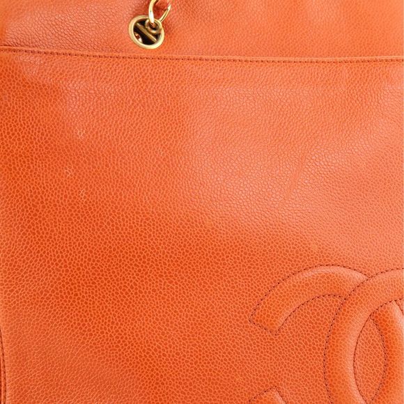 Chanel Vintage Timeless Zip Tote Caviar Large Orange - Picture 5 of 8